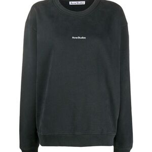 Acne Studios Black Crewneck with Small White Logo